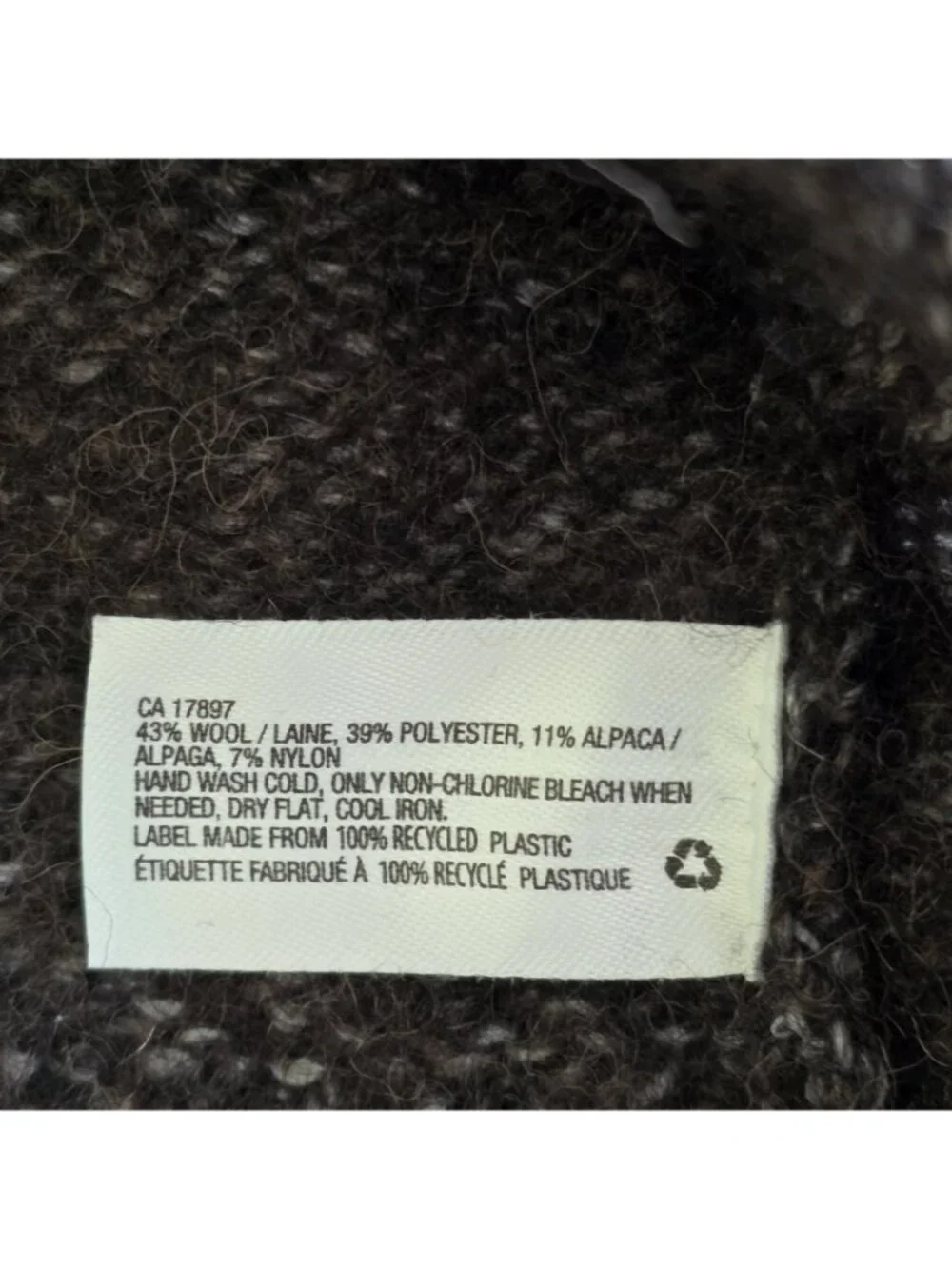 Gap Polo Sweater Men XL Marled Brown Mockneck LS Casual Grandpacore Cottage Edgy
